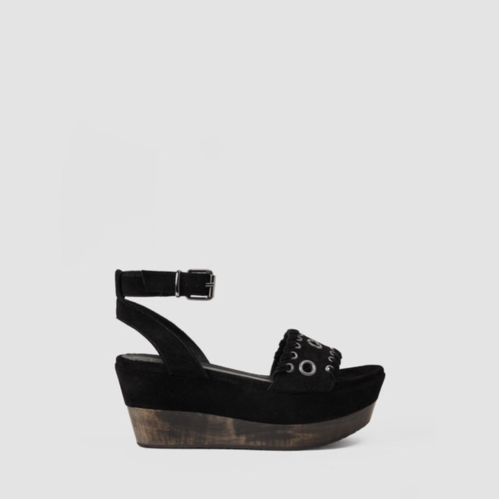 All Saints Yuki Black Platform Sandals